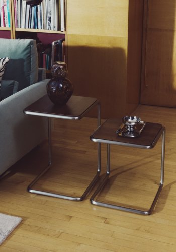 KAVE HOME Tarsel sidebord, rektangul�r - valn�ddefiner og b�rstet rustfrit st�l (42x60)