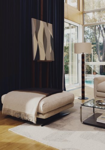 KAVE HOME Marvilo abstrakt billede, rektangul�r - gr� og sennepsgul l�rred (100x80)