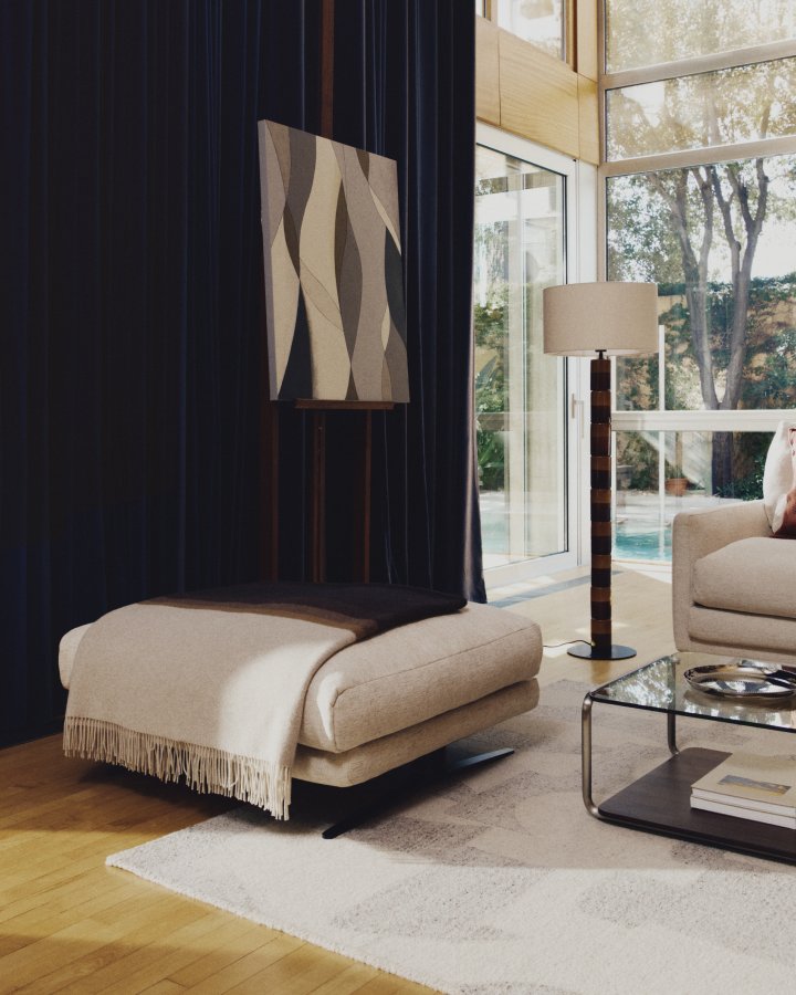 KAVE HOME Marvilo abstrakt billede, rektangul�r - gr� og sennepsgul l�rred (100x80)