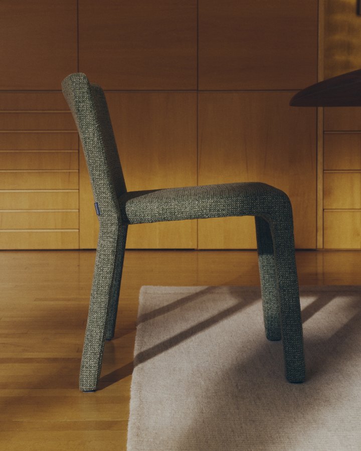 KAVE HOME Loria spisebordsstol, stabelbar - gr�n chenille stof