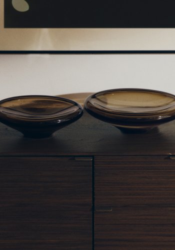 KAVE HOME Zolira borddekoration fad, rund - brun glas (�31)