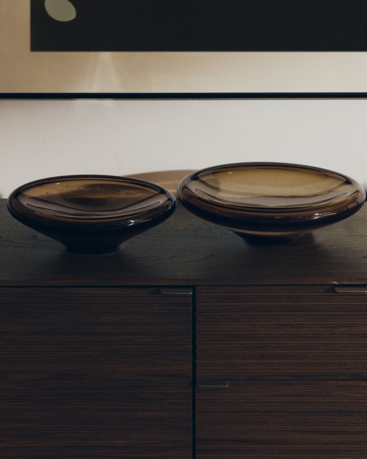 KAVE HOME Zolira borddekoration fad, rund - brun glas (�31)