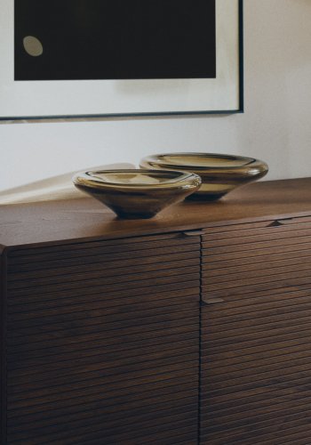 KAVE HOME Zolira borddekoration fad, rund - brun glas (�27)