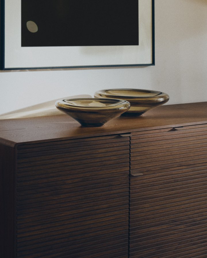 KAVE HOME Zolira borddekoration fad, rund - brun glas (�27)