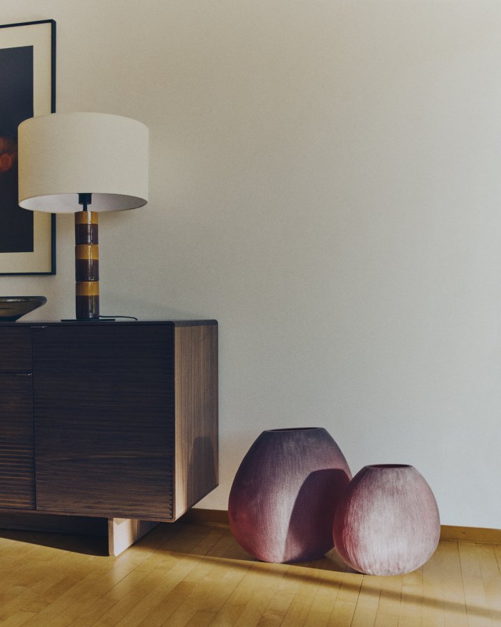 KAVE HOME Rovena vase - bordeauxr�d glas (H:43,5)