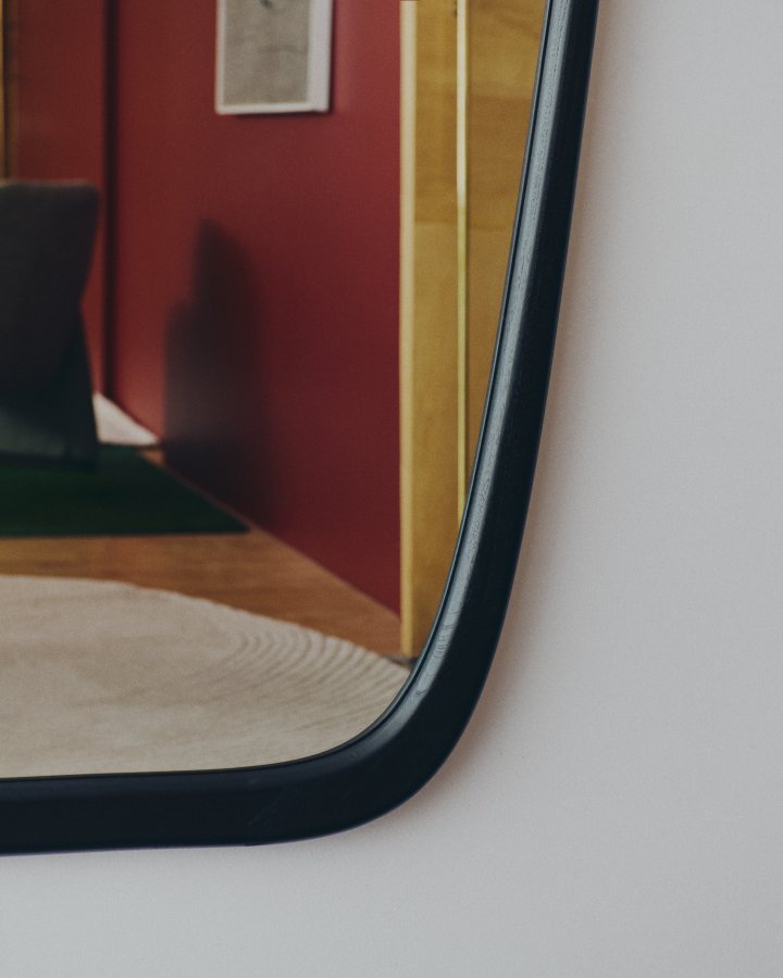 KAVE HOME Alura v�gspejl, organisk - spejlglas og sort teaktr� (192x94,5)