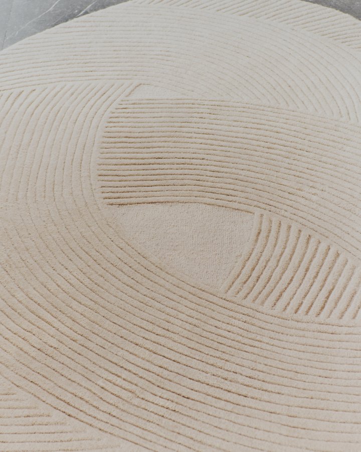 KAVE HOME Domm gulvt�ppe, rund - beige uld (�200)