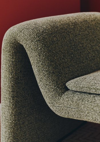 KAVE HOME Melvia l�nestol, m. arml�n - gr�n chenille stof