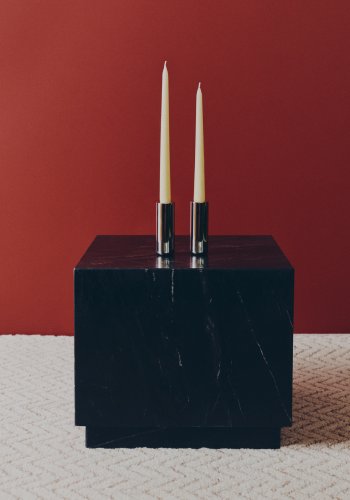 KAVE HOME Sorein sidebord, kvadratisk - sort marmor (40x40)