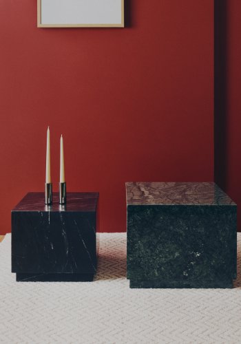 KAVE HOME Sorein sidebord, kvadratisk - sort marmor (40x40)