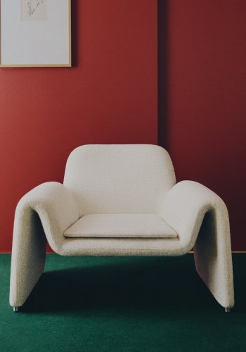 KAVE HOME Melvia l�nestol, m. arml�n - beige chenille stof