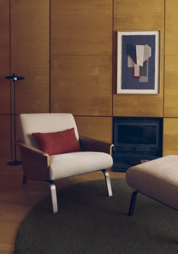 KAVE HOME Amsen fodskammel, rektangul�r - beige chenille og b�rstet rustfrit st�l (68x55)