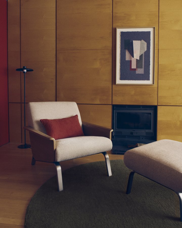 KAVE HOME Amsen fodskammel, rektangul�r - beige chenille og b�rstet rustfrit st�l (68x55)