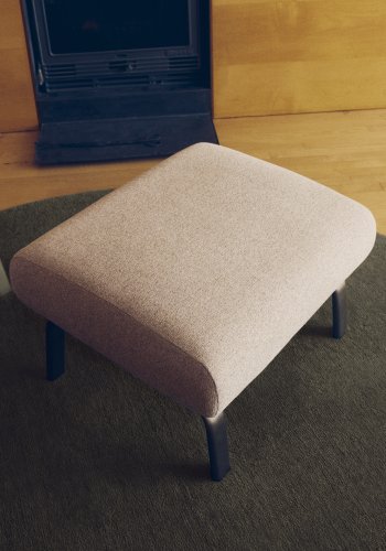 KAVE HOME Amsen fodskammel, rektangul�r - beige chenille og b�rstet rustfrit st�l (68x55)