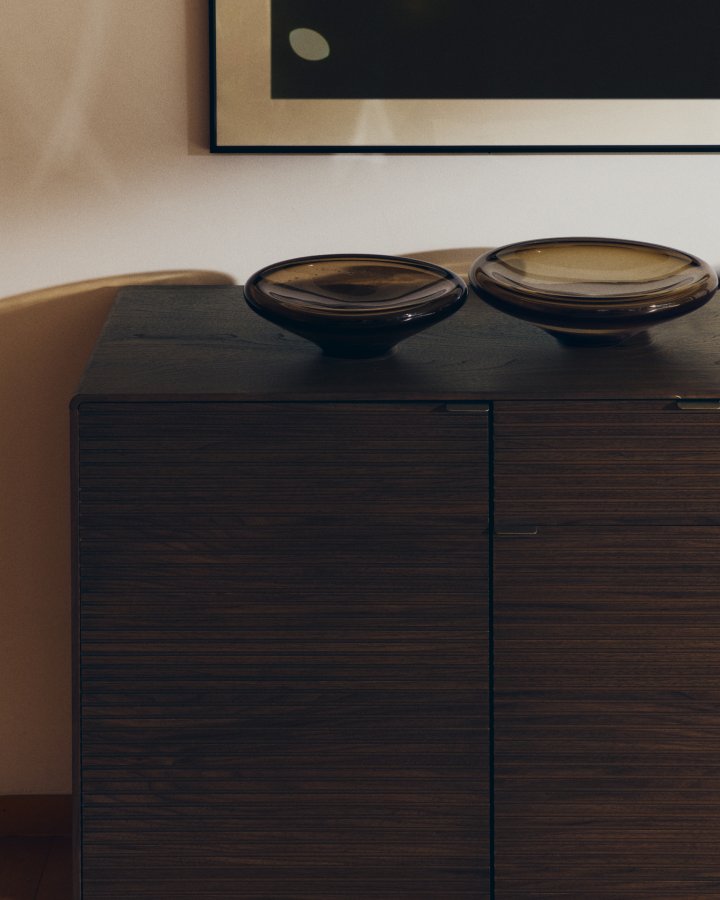 KAVE HOME Zolira borddekoration fad, rund - brun glas (�27)