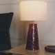 KAVE HOME Drava bordlampe - bomuld og bordeaux keramik