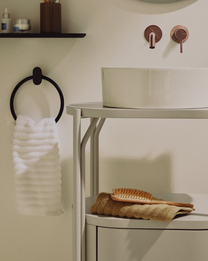 KAVE HOME Arely badev�relsesvaskeskab, m. 1 skuffe - hvid MDF og st�l (60x40)