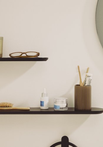 KAVE HOME Arely hylder - sort MDF (35cm/55cm) (s�t med 2)