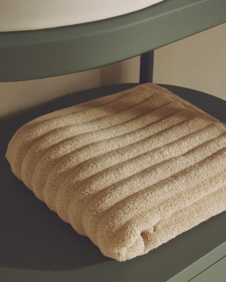 KAVE HOME Navira badeh�ndkl�de, rektangul�r - beige bomuld (70x140)