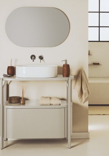 KAVE HOME Ovara bordvask, oval - hvid glaseret keramik (50x31)