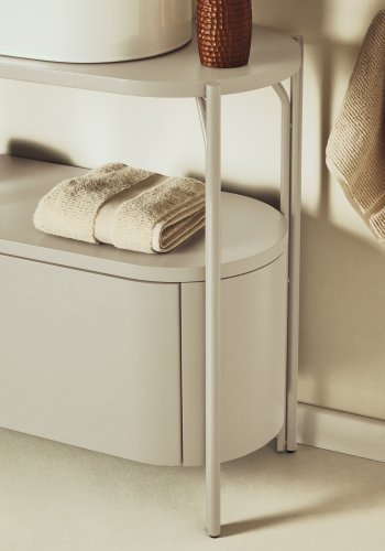 KAVE HOME Arely badev�relsesvaskeskab, m. 1 skuffe - hvid MDF og st�l (90x40)