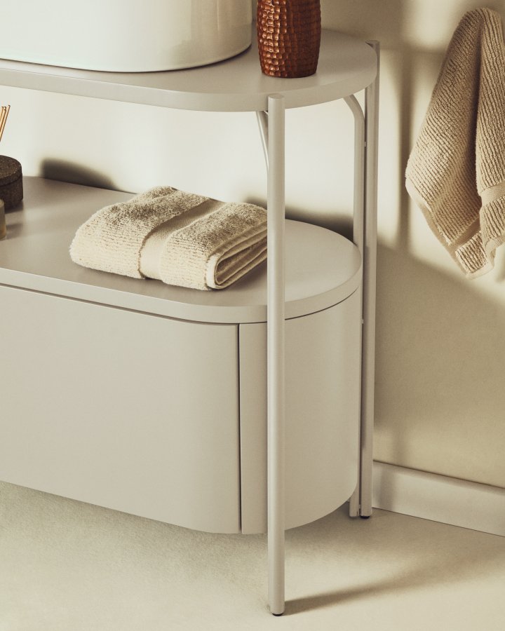 KAVE HOME Arely badev�relsesvaskeskab, m. 1 skuffe - hvid MDF og st�l (90x40)