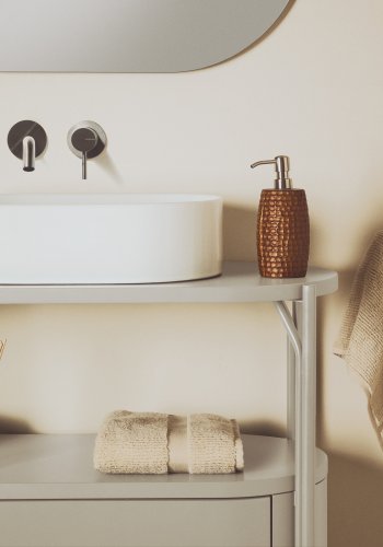 KAVE HOME Ovara bordvask, oval - hvid glaseret keramik (50x31)