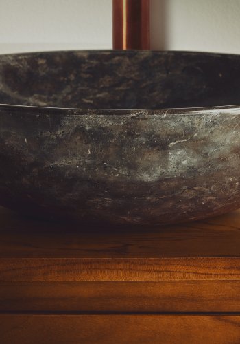 KAVE HOME Darnen bordplade h�ndvask, rund - gr� marmor (�40)