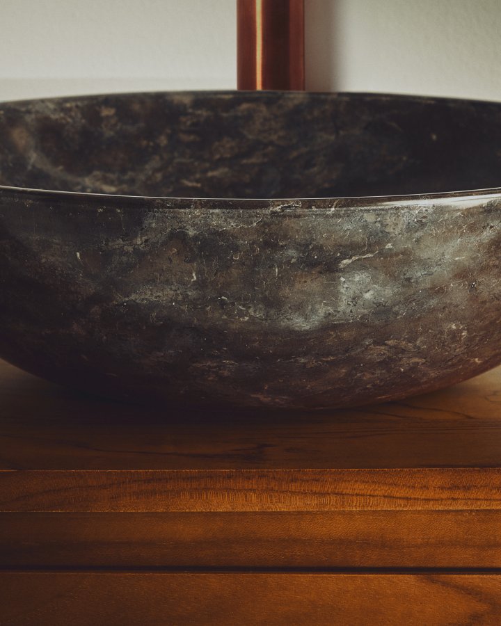 KAVE HOME Darnen bordplade h�ndvask, rund - gr� marmor (�40)