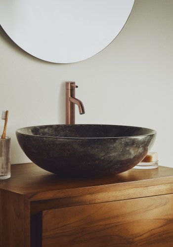 KAVE HOME Darnen bordplade h�ndvask, rund - gr� marmor (�40)