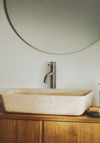 KAVE HOME Darnen bordplade h�ndvask, rektangul�r - beige marmor (55x35)