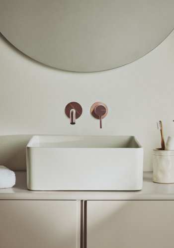 KAVE HOME Ovara bordvask, kvadratisk - hvid glaseret keramik (36,5x36,5)