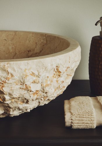 KAVE HOME Orvane h�ndvask, rund - beige marmor (�40)