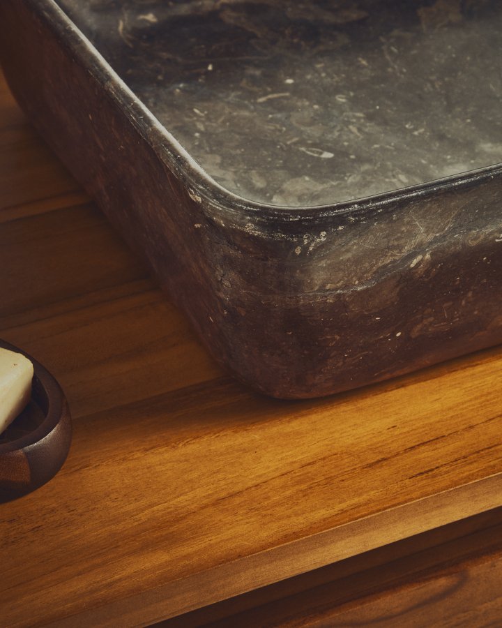 KAVE HOME Darnen bordplade h�ndvask, rektangul�r - gr� marmor (55x35)