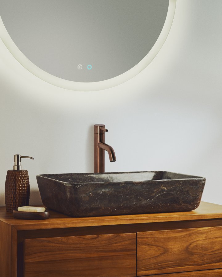 KAVE HOME Darnen bordplade h�ndvask, rektangul�r - gr� marmor (55x35)