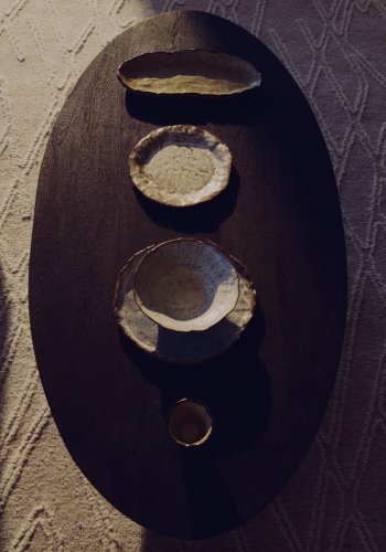 KAVE HOME Ovak sofabord, oval - sort akacietr� (140x70)