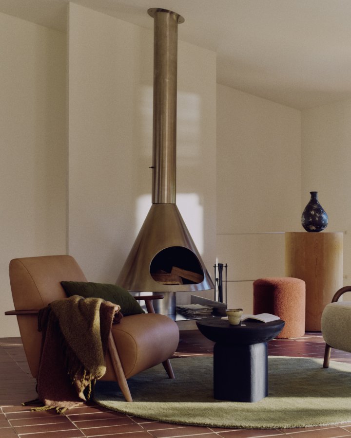 KAVE HOME Empuries gulvt�ppe, rund - gr�n syntetiske fibre (�200)