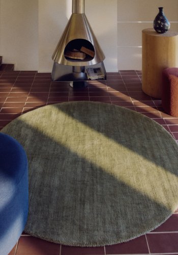 KAVE HOME Empuries gulvt�ppe, rund - gr�n syntetiske fibre (�200)