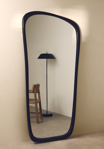 KAVE HOME Alura v�gspejl, organisk - spejlglas og sort teaktr� (192x94,5)