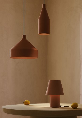 KAVE HOME Peralta taklampe, rund - terrakottametall (15)