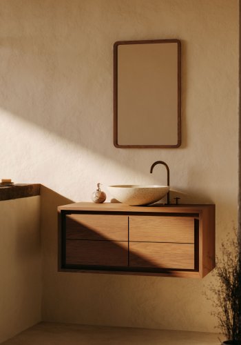 KAVE HOME Shamel veggspeil, rektangulrt - valnttfarget teak (45x70)