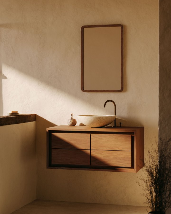 KAVE HOME Shamel veggspeil, rektangulrt - valnttfarget teak (45x70)