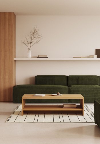 KAVE HOME Abilen salongbord, med hylle - naturlig eikefiner (120x60)