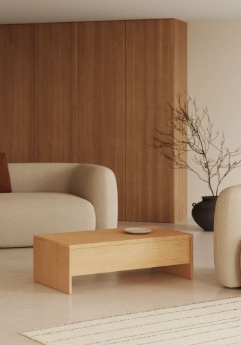 KAVE HOME Abilen salongbord, med bordplate som kan heves - naturlig eikefiner (110x60)