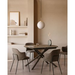 Mahala loftlampe med glas og messingbelagt stlbase