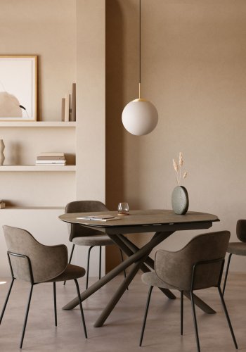 KAVE HOME Mahala loftlampe - hvid glas og messing stl 