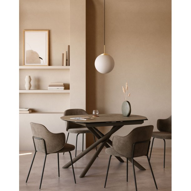 Mahala loftlampe med glas og messingbelagt stlbase