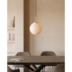 Mahala loftlampe med glas og messingbelagt stlbase