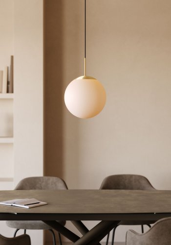 KAVE HOME Mahala loftlampe - hvid glas og messing stl 