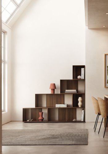 KAVE HOME Litto medium hyllemodul, rektangulr - brun valnttfinish (67x38)